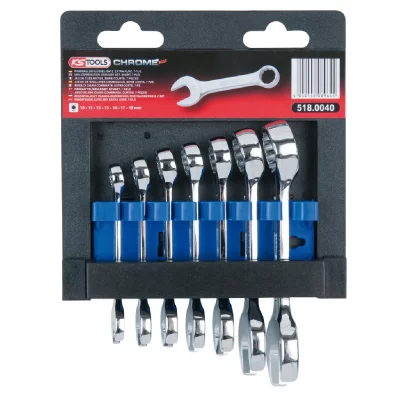 KS TOOLS  518.0040 Jeu de 7 cl&eacute;s mixtes courtes m&eacute;triques - sur support