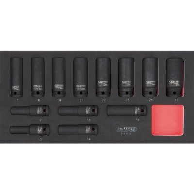 KS TOOLS  713.1030 Module de douilles longues &agrave; chocs 1/2'', 13 pi&egrave;ces