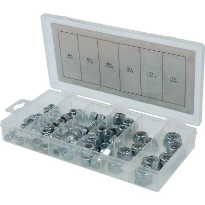 KS TOOLS  970.0480 Assortiment D'&eacute;crous Autoblocants UNC, 100 Pcs