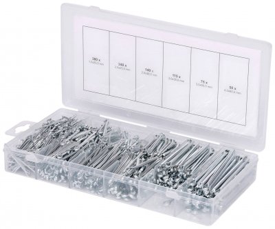 KS TOOLS  Assortiment de goupilles fendues 1000 pcs 1,5x25-4x60 mm