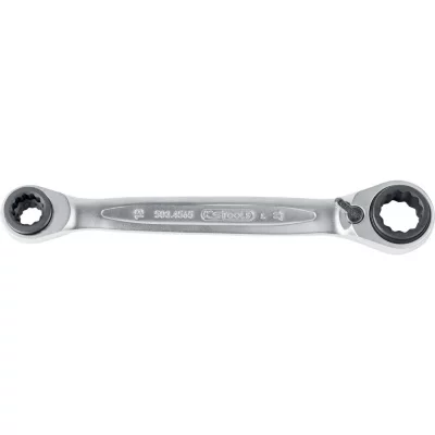 KS TOOLS  Cl&eacute; &agrave; cliquet double 4-en-1 10 x 13 x 17 x 19 mm 503.4565