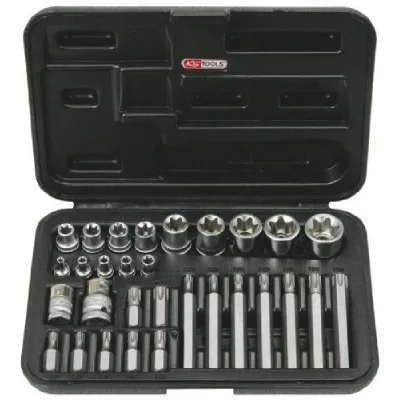 KSTOOLS Ks tools coffret de douilles torx et douilles tournevis torx perc&eacute;,