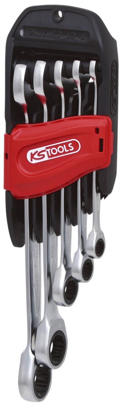 KS TOOLS  Ensemble de cl&eacute;s mixtes 5 pcs GEARplus 8-19 mm 503.4255