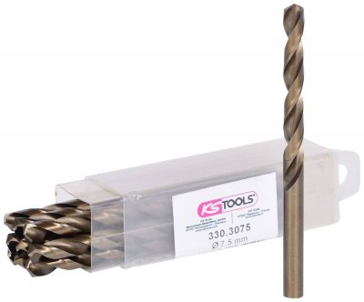 KS TOOLS  forets hss-co au cobalt, 7,5mm, 109mm