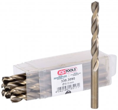 KS TOOLS  forets hss-co au cobalt, 9,0mm, 125mm