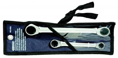 KS TOOLS  jeu de cl&eacute;s polygonales &agrave; cliquet gearplus, 2 pcs