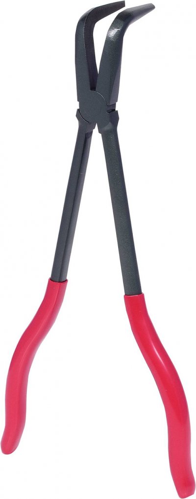 KS TOOLS  pince &eacute;lectronique extra-longue &agrave; bec coud&eacute;e &agrave; 90&deg;, 270mm