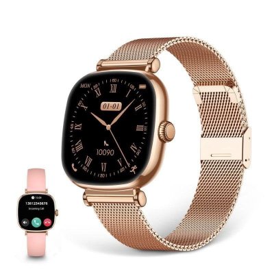 KSIX  Iria Rosa - Smartwatch 1.7- 2 Correas (metal + Silicona)