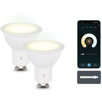 KSIX  Pack de 2 Ampoules Intelligentes Smartled - CCT - 5,5W - GU10