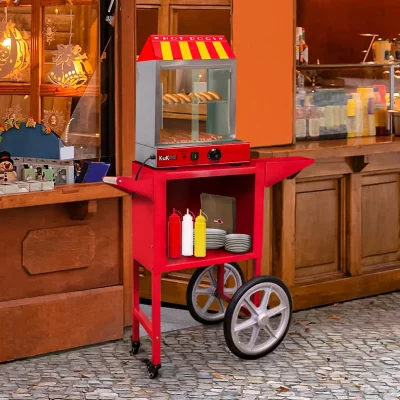 MONSTERSHOP Kukoo KuKoo Cuiseur Vapeur pour Hot Dog avec Chariot Assorti