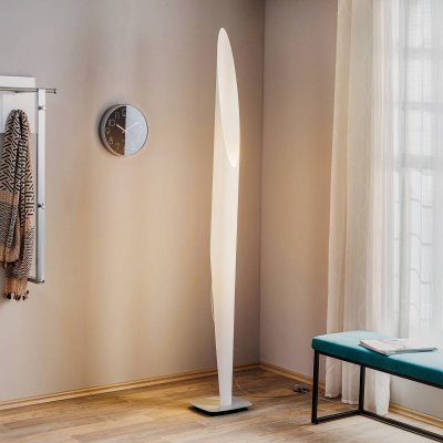 KDLN Kundalini Shakti - lampe sur pied satin&eacute;e, blanche