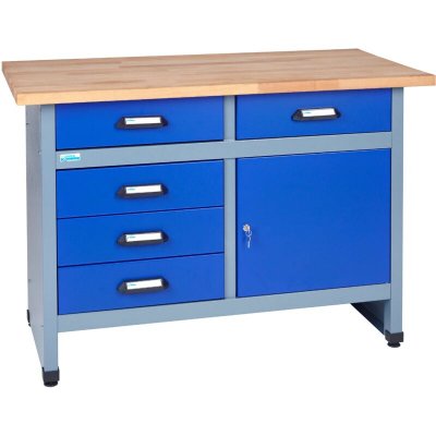 KUPPER  - Etabli 1 porte et 5 tiroirs L:120 cm - Bleu marine