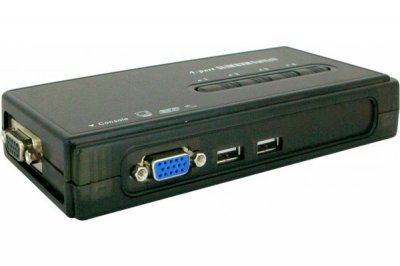 CUC KVM switch VGA/USB 4 ports avec c&acirc;bles d&eacute;montables