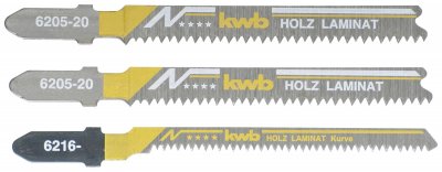 KWB  - 3 lames scie sauteuse pour lamin&eacute;s -20