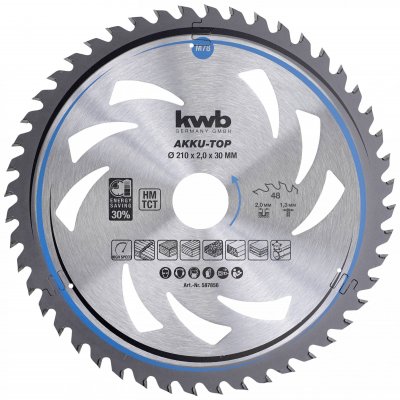 KWB  - 587856 Lame de scie circulaire au carbure 210 x 30 x 1.3 mm Nombre de dents: 48 1 pc(s)