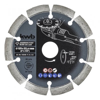 KWB  - disque diamant black line 125 &agrave; segments soud&eacute;s laser 