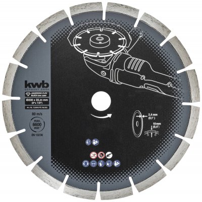 KWB  - Disque diamant black line 230 &agrave; segments soud&eacute;s laser