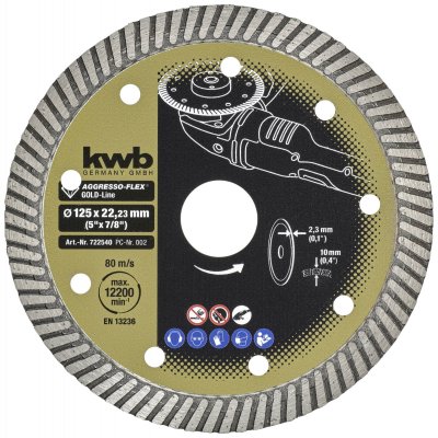 KWB  - disque diamant gold line 125 &agrave; jante continue 7225-40
