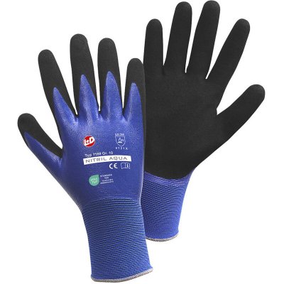 L+D  Nitril Aqua 1169-L Nylon Gants de travail Taille: 9, L EN 388:2016 CAT II 1 paire(s)