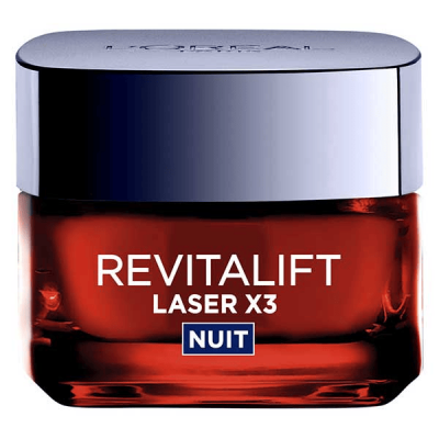 L OREAL PARIS L'Or&eacute;al Paris Cr&egrave;me-masque anti-&acirc;ge nuit Laser X3 - Le pot de 50 ml