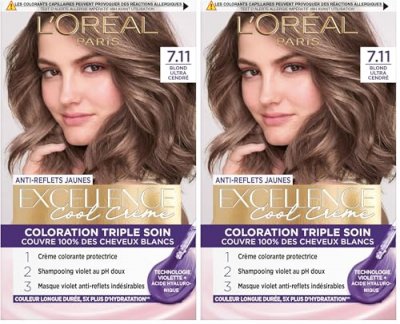L OREAL PARIS L'Or&eacute;al Paris Excellence Cool Cr&egrave;me 7.11 Blond Ultra Cendr&eacute;