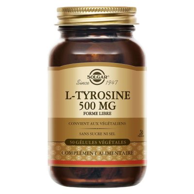 SOLGAR L-Tyrosine 500 Mg - 50 G&eacute;lules