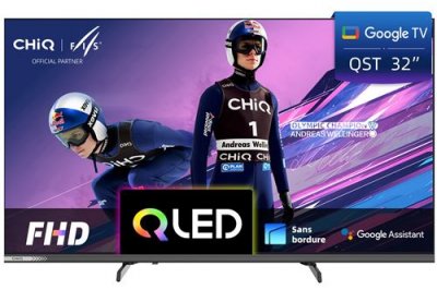 CHIQ L32QST T&eacute;l&eacute;viseur Intelligent 32 Pouces QLED avec Google TV,Pleine HD HDR10,Son Dolby Audio & DBX-TV