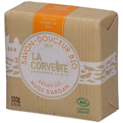 LA CORVETTE  Savon Douceur Bio Huile d'Argan 100 g - Pain 100 g