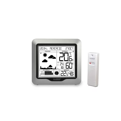 LA CROSSE TECHNOLOGY  - station m&eacute;t&eacute;o avec pr&eacute;visions et signal dcf - silver