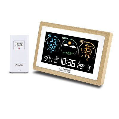 LA CROSSE TECHNOLOGY  Station m&eacute;t&eacute;o color&eacute;e contour bois WS6283