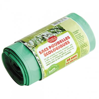 ECODIS La Droguerie Ecologique Rouleau 30 Sacs Poubelle &Eacute;co-Plastiques 30 L