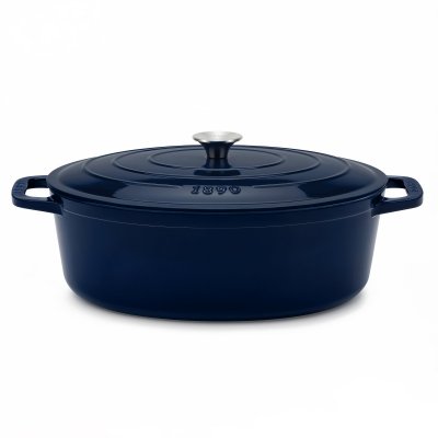LA FONDERIE 1890  ALMA36 - Cocotte en fonte ovale 36cm bleue