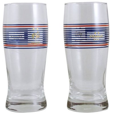 NON RENSEIGNE La Plume dor&eacute;e Coffret de 2 verres &agrave; bi&egrave;re FFF - 25 cl
