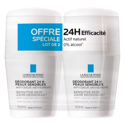 LA ROCHE POSAY LA ROCHE-POSAY D&eacute;odorant peaux sensibles 24h 2 roll'ons x 50ml
