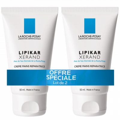 LA ROCHE POSAY LA ROCHE-POSAY Lipikar Xerand cr&egrave;me mains r&eacute;paratrice 2 x tubes 50ml