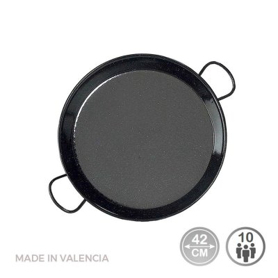 RSD DISTRIB La Valenciana 10 cm, po&ecirc;le &agrave; Paella en Acier &eacute;maill&eacute; Noir, Noir, 42 cm
