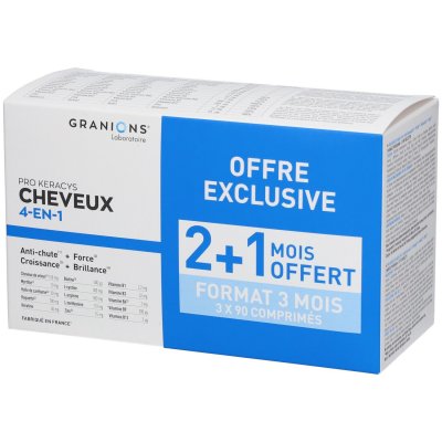 GRANIONS Laboratoire des  PRO KERACYS - Cheveux 4en1, 3x90 comprim&eacute;s