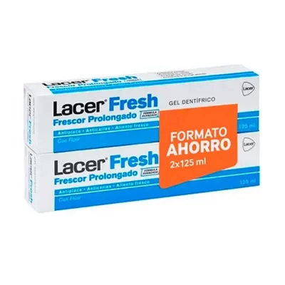 LACER  frais Gel Dentifrice Lot 2 Pi&egrave;ces