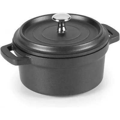 LACOR  25915 Faitout avec Couvercle Rond Aluminium Fondu Noir 14 cm