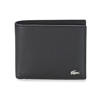 LACOSTE  Portefeuille en cuir noir avec porte-monnaie. Couleur: Noir