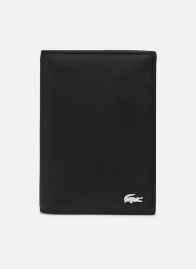 LACOSTE  Portefeuille Fitzgerald en cuir uni 7 cartes Taille Taille unique Noir