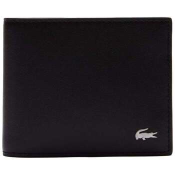 LACOSTE  pour homme. Portefeuille en cuir noir -11,5 x 9,5 x 9,5 x 2 cm