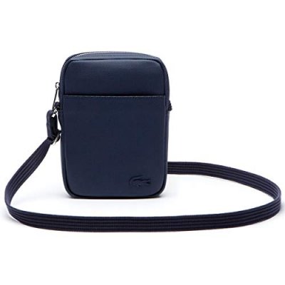 LACOSTE  pour homme. Sac vertical bleu marine -15 x 20,5 x 4 cm