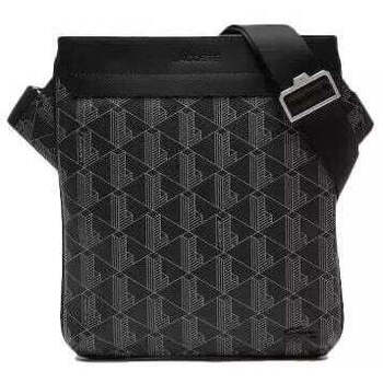 LACOSTE  sac &agrave; bandouli&egrave;re The Blend Homme Monogram Noir Gris
