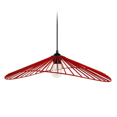 TOSEL Lady lustre - suspension filaire 50x44x13 cm rouge e27 40w 16656 