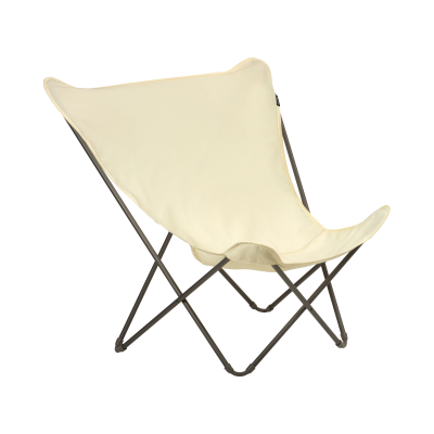 LAFUMA MOBILIER  Pop Up XL Chaise Pliante Airlon + Uni, Noir/Ecru 2021 Si&egrave;ge Camping