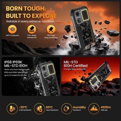 LIPA Lagenio Rhino 1 Pro Outdoor (4G) 256 Go, Noir - Neuf