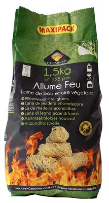PYROFEU Laine de bois allume-feu  en sachet de 1 5 kg