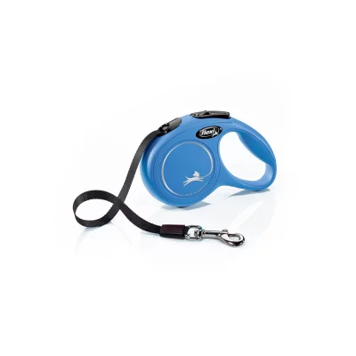 FLEXI Laisse &agrave; enrouleur  new classic mini bleu &agrave; sangle