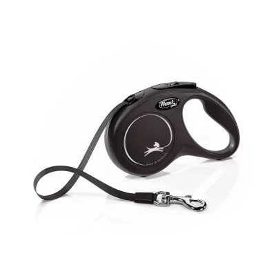 FLEXI Laisse &agrave; enrouleur sangle  New Classic Taille S noir